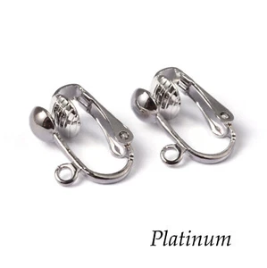 20 x Simple Drop Clip Ons - Platinum Tone - Picture 1 of 1