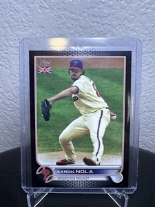 2022 Topps UK Edition AARON NOLA Black Parallel /125 Phillies All-Star - Picture 1 of 2