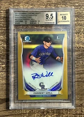 2014 Forrest Wall Bowman Chrome Gold Refractor Auto /50 BGS 9.5/10 Gem Mint 💎 - Image 1 of 2