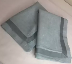 Pottery Barn Linen Cotton Silk (2) Standard Pillow Shams Cases 20X26 Light Green - Picture 1 of 10