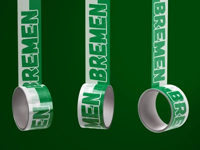 FAN-KULTUR XPERIENCE Bremen Klebeband/ Fußball Fanartikel/ PVC Klebebandrolle - neu - 50 mm x 66 m