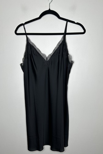 UNDERCOVER Victoria’s Secret Mini Abito Slip Nero Tinta Unita Corto Vintage Taglia Media