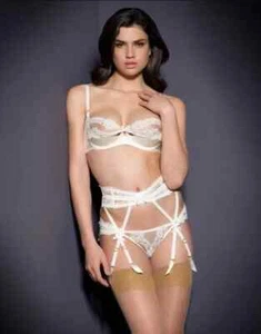 REGGISENO AGENT PROVOCATEUR SUPER RARO VINTAGE AVORIO PIZZO PEEK-A-BOO 32C NUOVO CON ETICHETTE - Foto 1 di 7