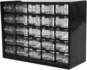 Parts Screws Storage Organizer, Plastic Hardware Small Tool Parts 25 Drawers - Picture 1 of 11