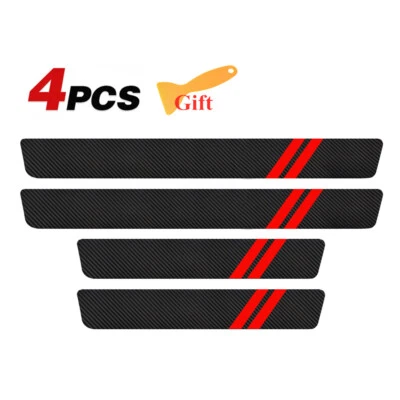 4x Protectores de cubierta de placa de umbral de puerta de coche rojo accesorios Dodge Challenger Foto 1 de 4