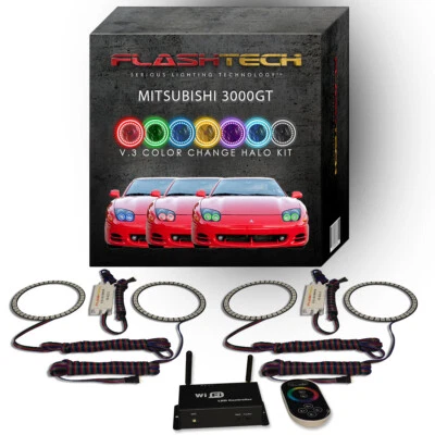 Kit Halo LED Multicolor RGB con App Wifi para 94-98 Faros Mitsubishi 3000GT Foto 1 de 4