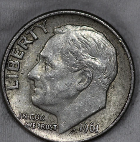 * 1961-D Roosevelt Dime 90% Silver. You will receive the coin shown Cover