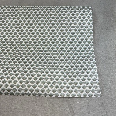 Papel pintado Art Deco patrón abanico verde y dorado sobre blanco 1 rollo de colección sin pasta Foto 1 de 3