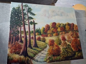 Ölgemälde - Signiert - Wald - Herbst - Ca.1970 - - Bild 1 von 11
