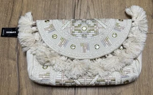 Shiraleah Anaya Clutch Express Boho Tassel Fringe Woven Appliqué NEW - Picture 1 of 9