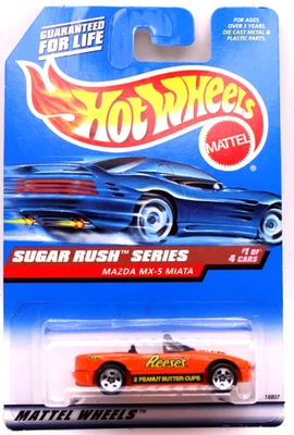 Hot Wheels 1998 Sugar Rush Series BP #741 Mazda Miata Reese's naranja 5 velocidades Foto 1 de 4
