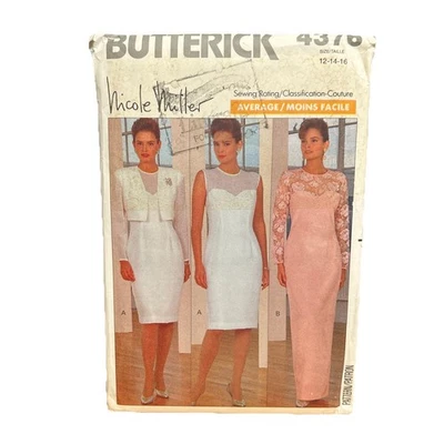 Butterick 4376 Nicole Miller Size 12-16 Dress Sewing Pattern - Image 1 of 2