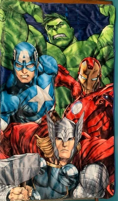 Marvel Avengers Kids Full Graphic Front Sleeping Bag - 29" x 52", Blue Interior - Image 1 of 4