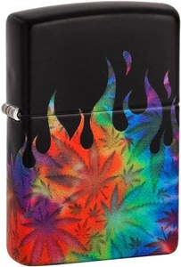 GENUINE Zippo Lighter MULTI-COLOUR FLAME LEAF 540 Black Matte NEW IN BOX - Picture 1 of 10