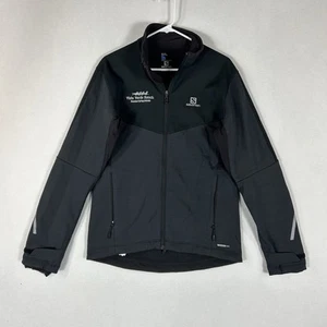Salomon AdvancedSkin Shield Jacket Mens Medium Black Gray Casual Wind Rain Coat - Picture 1 of 16