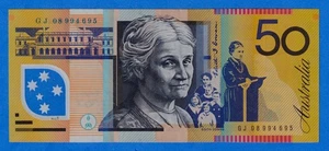 Australia 50 Dollars 2008 P-60f  Circulated Polymer Note GF 08994695 - Picture 1 of 4
