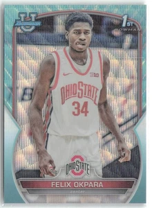 2022-23 Bowman University Chrome #94 Felix Okpara Aqua Wave #/299 - Picture 1 of 2