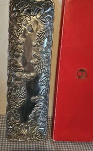 Vintage 1991 Arthur Court schweres Aluminium Brot Tablett Weihnachten länglich 19" - Bild 1 von 10
