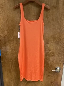 Women NWT "Sincerely Jules" orange slip dress. No size indicated P2P 14" - Picture 1 of 2