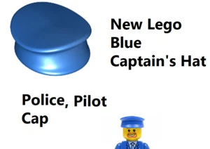 Lego Captain's Cap Blue Pilot Cap Police Hat Minifigure Leader City Fire Dept - Picture 1 of 1