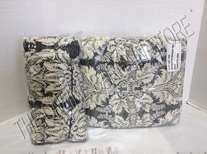 Ballard Designs Remington Damask Bed Quilt TWIN & 1 Standard Pillow Shams Gray - Picture 1 of 5