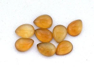 Two 8x6 8mm x 6mm Pear Rich Citrine Cab Cabochon Gem Stone Gemstone EBS7055 - Picture 1 of 1