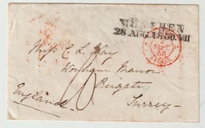 1850 MUNCHEN GERMANY FRENCH ENTRY PMK TO REIGATE SURREY UDC BETCHWORTH ARRIVAL - Picture 1 of 3