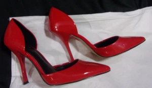 Mix No. 6 'DAWNIRA' Red Patent Pointed Toe D’Orsay Pumps Womens Size 6.5 M - Picture 1 of 10