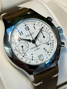 Poljot 23 Jewels Cronógrafo Mecánico Ruso Reloj Hombre Reloj Cuero - Imagen 1 de 7