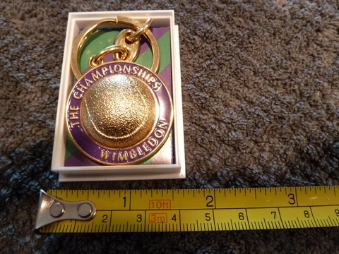 Official Wimbledon Tennis Ball Logo Keychain In Original Box Cover