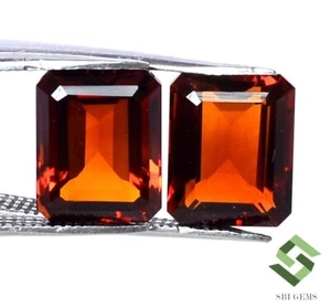 Natural Citrine Octagon Cut Pair 10x8 mm 6.89 CTS Brandy Color Loose Gemstones - Picture 1 of 6