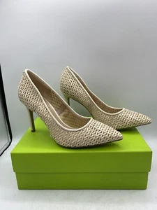 Sam Edelman Hazel Ivory Raffia Stiletto Heel Pointed Toe Slip On Pumps, Size: 10 - Picture 1 of 16