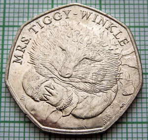 GREAT BRITAIN 2016 50 PENCE, MRS. TIGGY WINKLE, BEATRIX POTTER SERIES, UNC - Picture 1 of 6