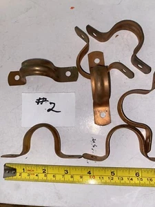 1-1/4”Copper 2-Hole Strap, 7 Pack, Pipe Support, New Some May Be Tarnished - Picture 1 of 1