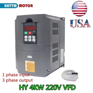 Convertidor de accionamiento de frecuencia variable 4KW 220V 5HP 18A PWN inversor VFD + cables〖EE. UU.〗 - Imagen 1 de 15