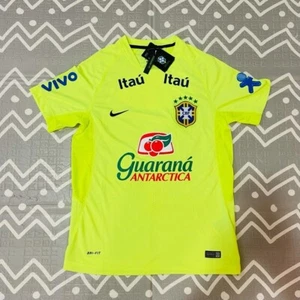 NIKE Brazil Brasil neon green training pre match soccer jersey NWT Medium - Picture 1 of 6