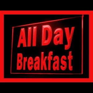 110195 All Day Breakfast Cafe Restaurant menu Display LED Light Neon Sign - Picture 1 of 14