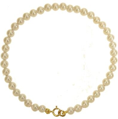Bracciale Braccialetto Donna Perle Oro Giallo 18 Kt Carati Ct 750 • 60.75€