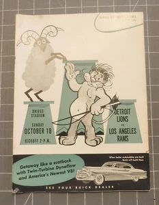 Rare October 18, 1953 Detroit Lions vs L.A. Rams Pro Football Program NFL - Picture 1 of 9