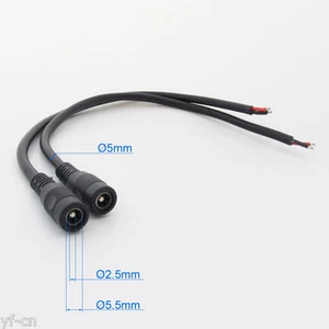 10pcs 25cm 18AWG Copper DC Power Cable Pigtail 5.5x2.5mm DC Female For CCTV - Picture 1 of 7