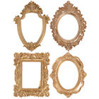  4 Pcs Picture Frames Retro Decor Small Photo Gold Display Stand