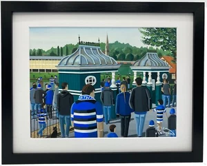 Bath, Recreation Ground. Quality Framed Rugby Stadium Art Print. 14" x 11" Frame - Picture 1 of 9