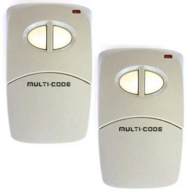 TWO MultiCode 4120 300mhz 10 Code Gate Garage Remote Control Linear MCS412001 - Image 1 of 3
