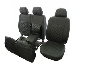 Seat cover for MERCEDES SPRINTER VW CRAFTER 2006-2018 LHD ALL BLACK - Picture 1 of 4