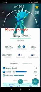 Pokemon Shiny Dialga(O) LV50 Unlock 3moves Roar of Time -TRA'DE GO- Description - Picture 1 of 1