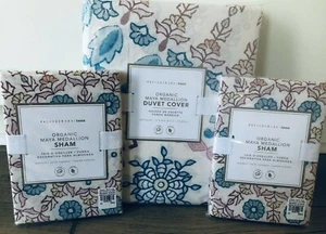 Pottery Barn Teen Bio Baumwolle MAYA MEDAILLON Voll Königin Bettbezug Shams Set - Bild 1 von 9