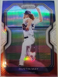 2021 Panini Prizm Red White Blue Dustin May Los Angeles Dodgers #205 - Picture 1 of 2