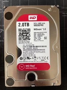 2TB Western Digital WD Red 3.5” NAS HDD | WD20EFRX | 37046 hours used | Good - Afbeelding 1 van 3
