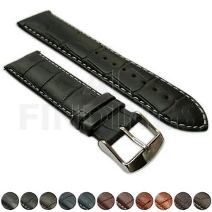 Extra Largo Piel Auténtica Imitación Cocodrilo Correa de Reloj Hombre Mujer Ss - Imagen 1 de 50
