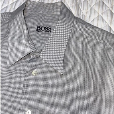 Vintage Hugo Boss Micro Check Shirt 17 34/35 Cotton Made Hong Kong Classic - Image 1 of 4